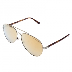 Pre Owned Ralph Lauren Antique Gold/ Gold Mirrored RL7058 Aviator Sunglasses