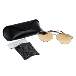 Pre Owned Ralph Lauren Antique Gold/ Gold Mirrored RL7058 Aviator Sunglasses