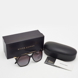 Pre Owned Ralph Lauren Black/Gold Gradient RL 8209 Square Sunglasses