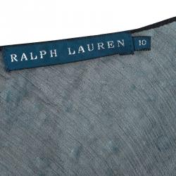 Pre Owned Ralph Lauren Black Silk Chiffon Strap Embellished Detail Sleeveless Top L