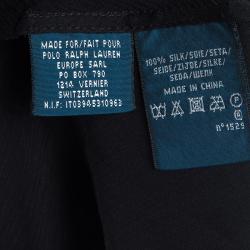 Pre Owned Ralph Lauren Black Silk Chiffon Strap Embellished Detail Sleeveless Top L