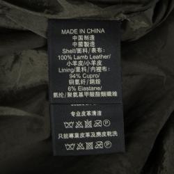 Pre Owned Ralph Lauren Dark Green Lamb Leather High Waist Shorts S