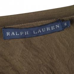 Pre Owned Ralph Lauren Brown Silk Flared Mini Skirt M