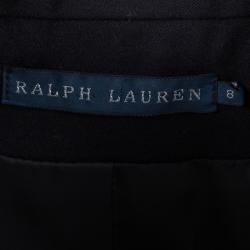 Pre Owned Ralph Lauren Navy Blue Wool Logo Embroidered Blazer M