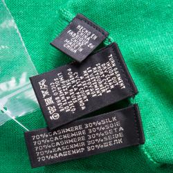 مملوكة مسبقًا Ralph Lauren Green Cashmere Silk Open Front Long Cardigan M