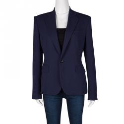 Pre Owned Ralph Lauren Navy Blue Wool Paisley Print Lined Blazer M