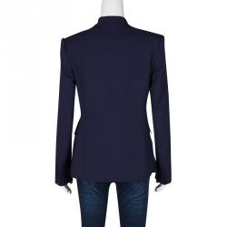 Pre Owned Ralph Lauren Navy Blue Wool Paisley Print Lined Blazer M