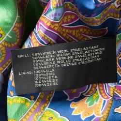 Pre Owned Ralph Lauren Navy Blue Wool Paisley Print Lined Blazer M