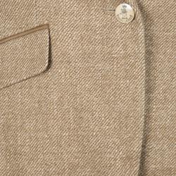 Pre Owned Ralph Lauren Brown Suede Trim Detail Blazer M