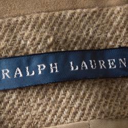 Pre Owned Ralph Lauren Brown Suede Trim Detail Blazer M