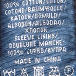 Pre Owned Ralph Lauren Beige Cotton Leather Trim Button Front Jacket L