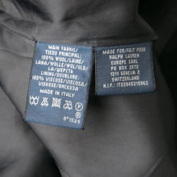 Pre Owned بليزر رالف لورين صوف زرين تفاصيل جيب مزخرف كحلي M