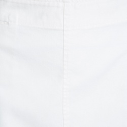 Pre Owned Ralph Lauren Off White Cotton Side Button Detail Pencil Skirt M