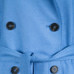 Pre Owned Tommy Hilfiger Blue Wool Double Breasted Belted Overcoat L