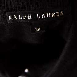 Pre Owned Ralph Lauren Grey Stretch Rib Knit Logo Embroidered Fitted Polo T-Shirt XS