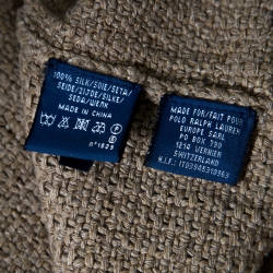 Pre Owned Ralph Lauren Sand Brown Hand Knit Cap Sleeve Wrap Cardigan M