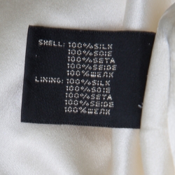 Pre Owned Ralph Lauren Off White Silk Satin Cutout Back Detail Sleeveless Gown M