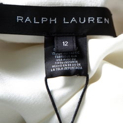Pre Owned Ralph Lauren Natural White Crepe Wool Portia Blazer L
