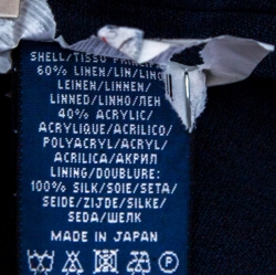 Pre Owned Ralph Lauren Navy Blue Linen Tailored Blazer S