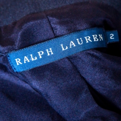 Pre Owned Ralph Lauren Navy Blue Linen Tailored Blazer S