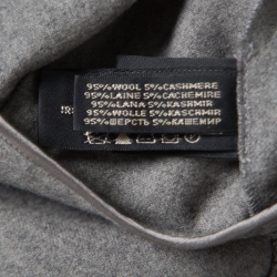 Pre Owned فستان رالف لورين صوف رصاصي وكشمير بأكمام طويلة M