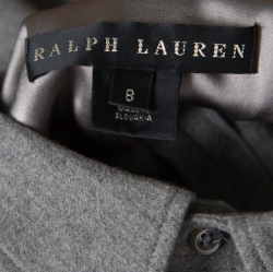 Pre Owned فستان رالف لورين صوف رصاصي وكشمير بأكمام طويلة M