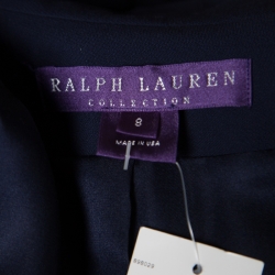 Pre Owned Ralph Lauren Collection Navy Blue Wool Cropped Racquel Jacket M