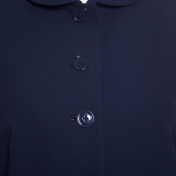 Pre Owned Ralph Lauren Collection Navy Blue Wool Cropped Racquel Jacket M