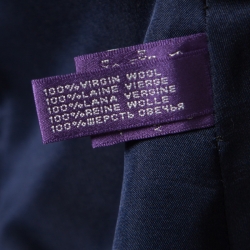 Pre Owned Ralph Lauren Collection Navy Blue Wool Cropped Racquel Jacket M