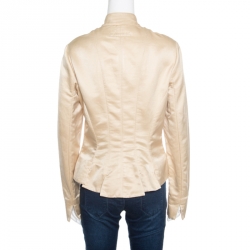 Pre Owned Ralph Lauren Beige Cotton and Silk Tailored Jacket L