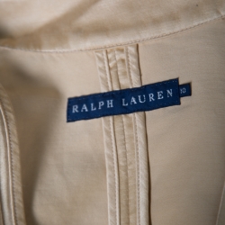 Pre Owned Ralph Lauren Beige Cotton and Silk Tailored Jacket L
