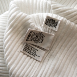 Pre Owned Ralph Lauren White Ribbed Knit Lace Sleeve Detail Fitted Top S