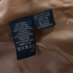 Pre Owned Ralph Lauren Beige Chevron Patterned Wool Button Front Blazer M