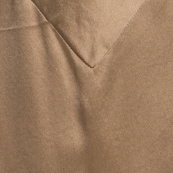 Pre Owned Ralph Lauren Gold Satin Draped Cowl Neck Halter Mini Dress M