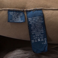 Pre Owned Ralph Lauren Brown Lamb Fur Toggle Closure Detail Shawl Lapel Vest S