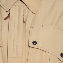 Pre Owned Ralph Lauren Beige Cotton Canvas Belted Safari Jacket M