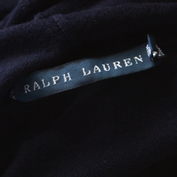Pre Owned Ralph Lauren Navy Blue Cashmere Blend Leather Trim Wrap Cardigan XL