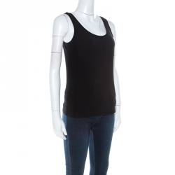 Pre Owned Ralph Lauren Black Panelled Jersey Sleeveless Tank Top S