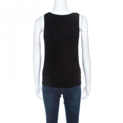 Pre Owned Ralph Lauren Black Panelled Jersey Sleeveless Tank Top S