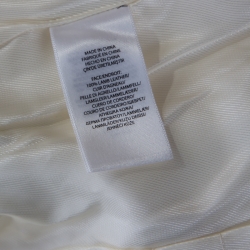 Pre Owned Ralph Lauren White Leather Ruched Waist Cropped Jacket S