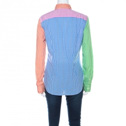 Pre Owned Ralph Lauren Multicolor Fun Gingham Check Oxford Cotton Custom Fit Shirt L
