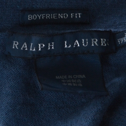 Pre Owned Ralph Lauren Blue Cashmere Blend Boyfriend Fit Cardigan XL