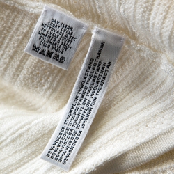 Pre Owned Ralph Lauren White Textured Knit Open Front Cardigan M