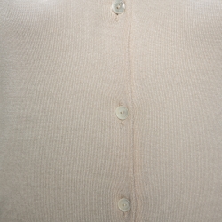 Pre Owned Ralph Lauren Cream Silk Button Front Cardigan S 