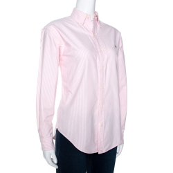 Pre Owned Ralph Lauren Bicolor Harper Stripe Cotton Fitted Shirt M