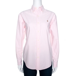 Pre Owned Ralph Lauren Bicolor Harper Stripe Cotton Fitted Shirt M