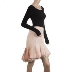 Pre Owned Ralph Lauren Pleated Pink Taffeta Skirt M