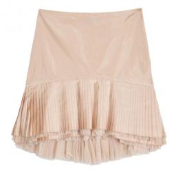 Pre Owned Ralph Lauren Pleated Pink Taffeta Skirt M