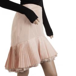 Pre Owned Ralph Lauren Pleated Pink Taffeta Skirt M