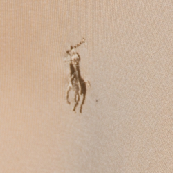 مملوكة مسبقًا Ralph Lauren Beige Logo Embroidered Cotton Polo T-Shirt L